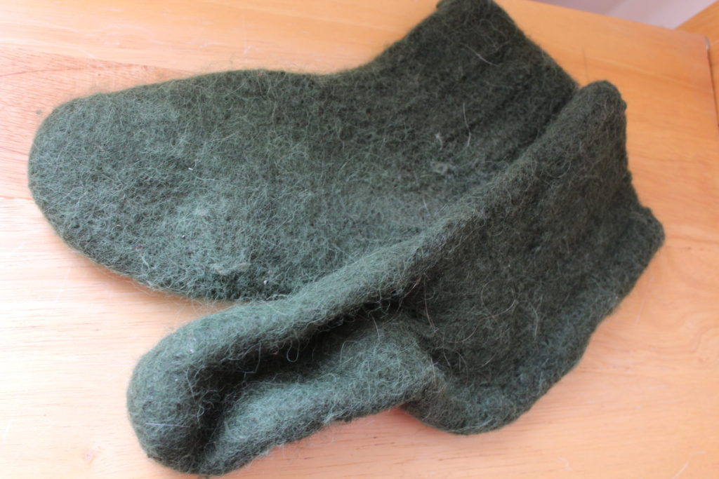 Forest Green socks, felted