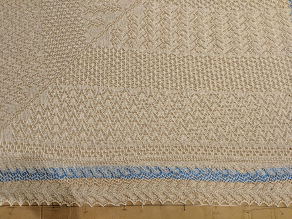 Several different stitch patterns in the Chuppah