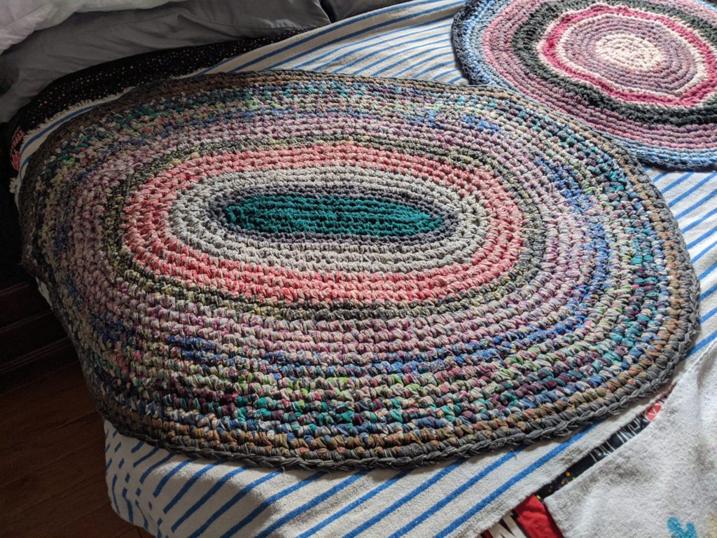 rag rug completely restored and blocking